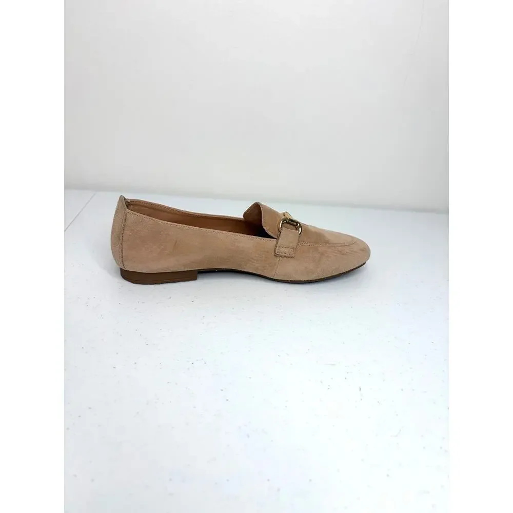 Joie Suede Horsebit Loafers Women's Sz 7.5 Tan Classic Chic Preppy Career